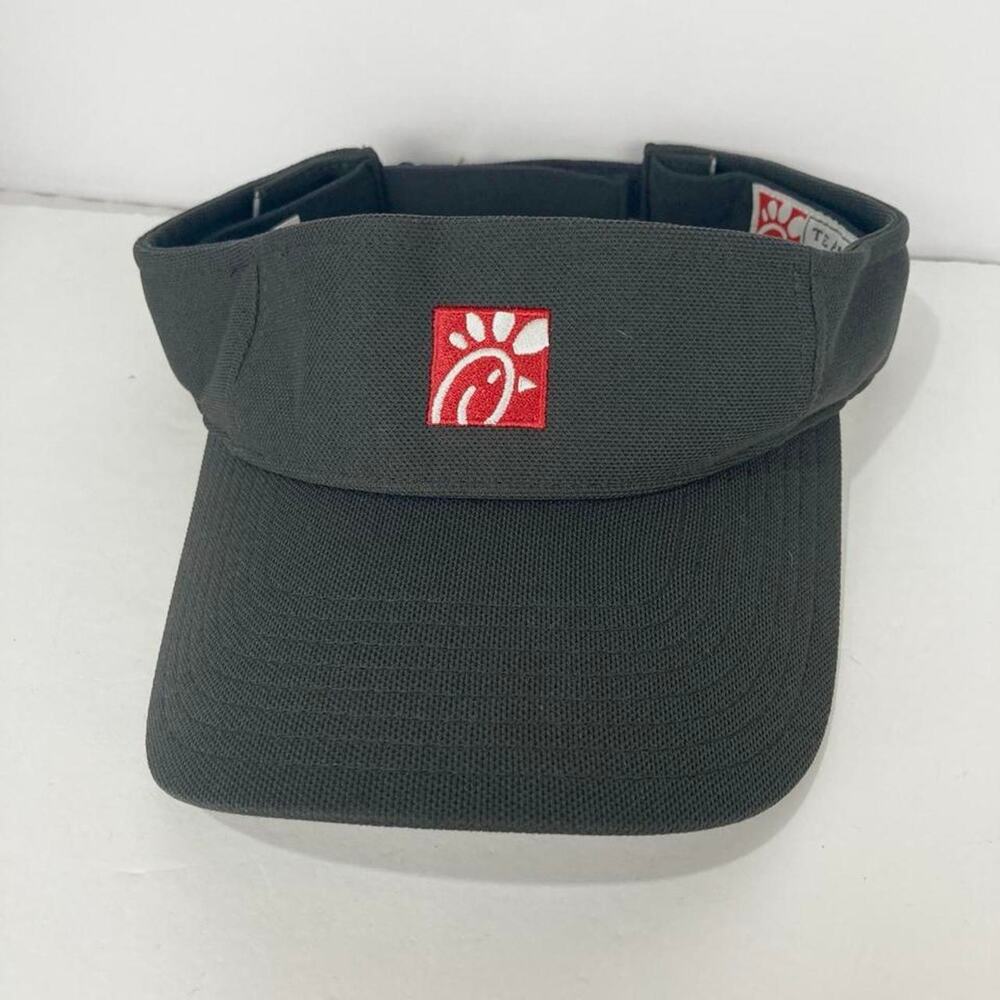 Chick-Fil-A Employee Unisex Gray Strapback Sun Visor Hat Fast Food Worker Staff